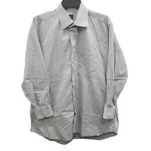 Ike Behar New York‎ Men's Solid Gray Long Sleeve Button Up Dress Shirt 16.5 - 32